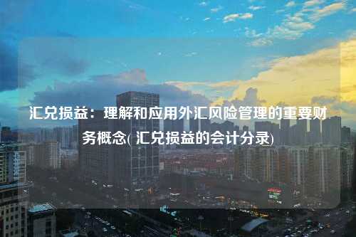 匯兌損益：理解和應用外匯風險管理的重要財務概念( 匯兌損益的會計分錄)